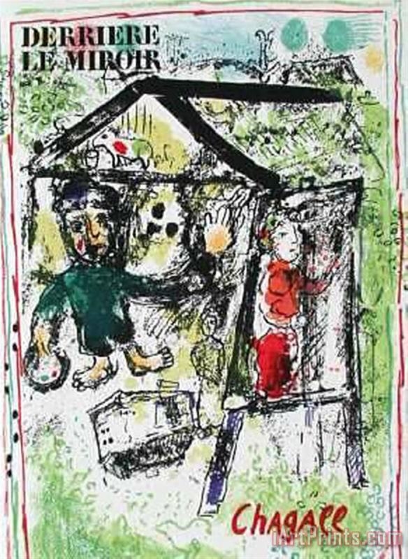 Le Peintre Devant Le Village painting - Marc Chagall Le Peintre Devant Le Village Art Print