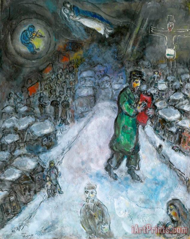 Le Soir painting - Marc Chagall Le Soir Art Print