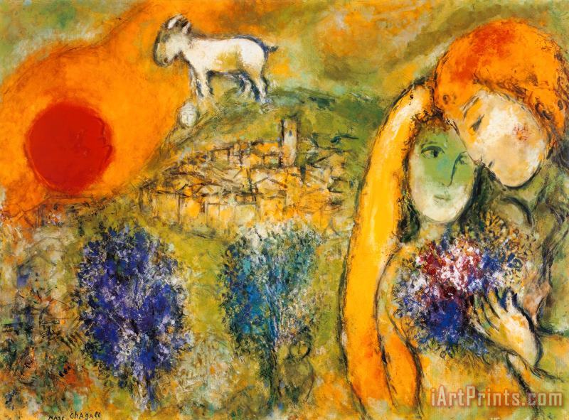 Marc Chagall Liebende in Vence Art Painting