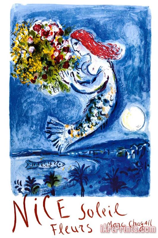 Nice Sun Flowers painting - Marc Chagall Nice Sun Flowers Art Print