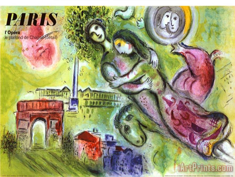 Paris L Opera 1965 painting - Marc Chagall Paris L Opera 1965 Art Print