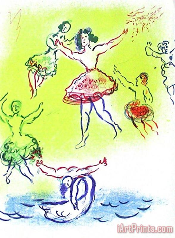 Marc Chagall Plafond De L Opera Le Lac Des Cygnes Art Painting