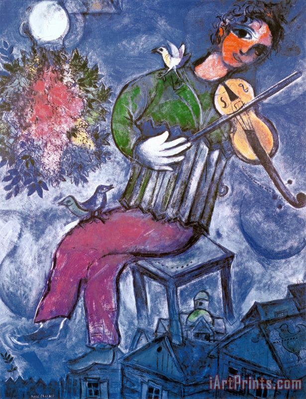 Marc Chagall The Blue Violinist Art Painting