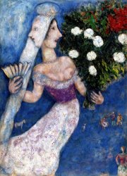 Marc Chagall The Bride with Two Faces (la Mariee a Double Face), 1927 painting