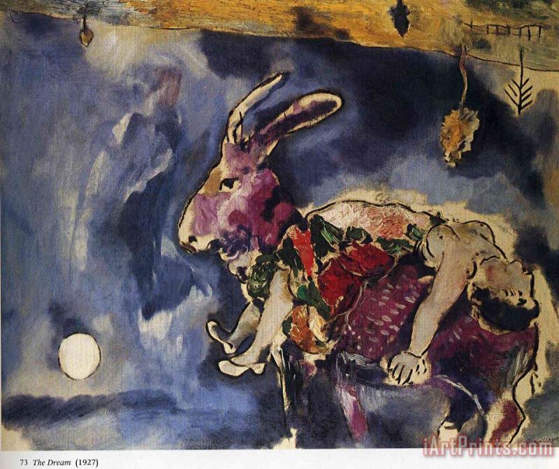 The Dream The Rabbit 1927 painting - Marc Chagall The Dream The Rabbit 1927 Art Print