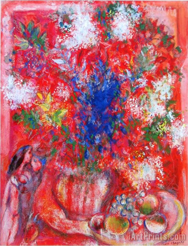 Marc Chagall The Red Flowers Art Painting