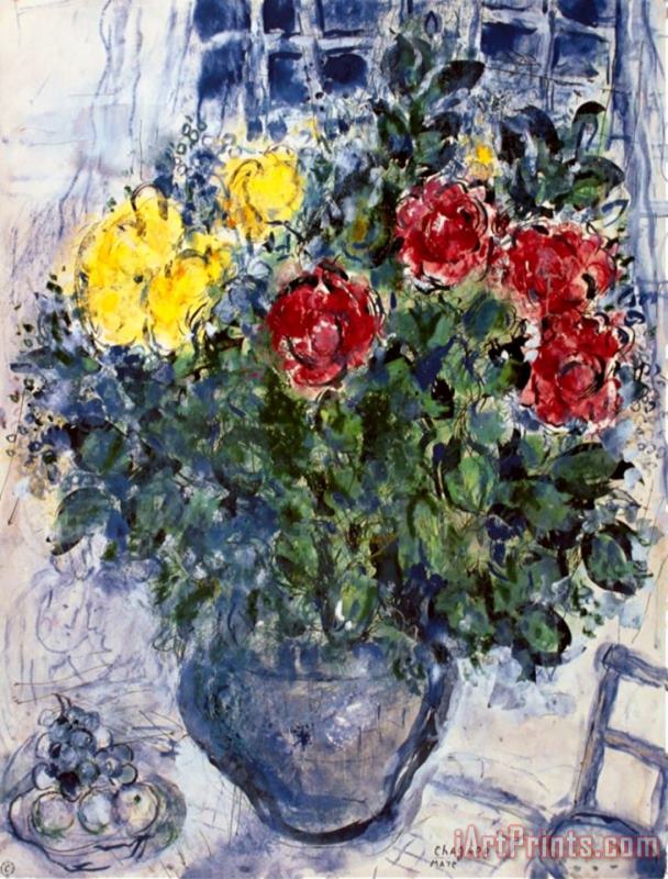Marc Chagall Vase De Fleurs Art Painting