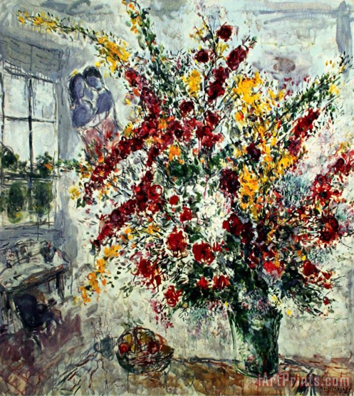 Marc Chagall Window Bouquet Art Painting