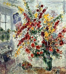 Marc Chagall Window Bouquet painting