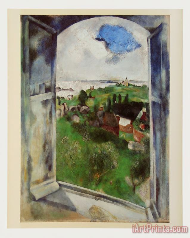 Marc Chagall Window with View on The Island Brehat C 1924 Art Painting