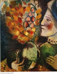Marc Chagall Woman with a Bouquet 1910 painting