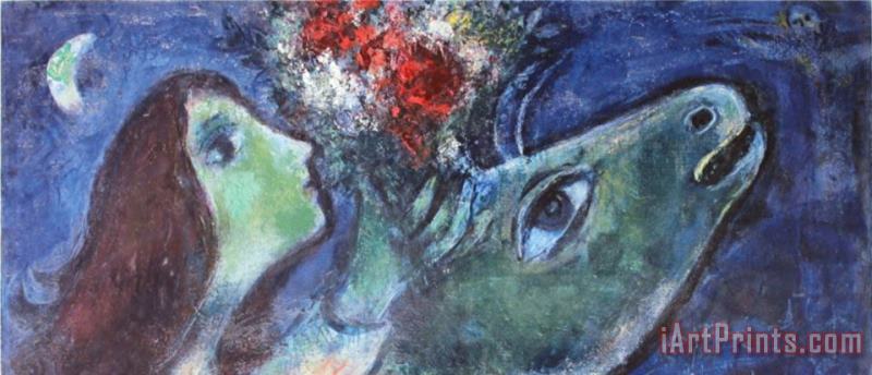 Marc Chagall Woman with Green Donkey Art Painting