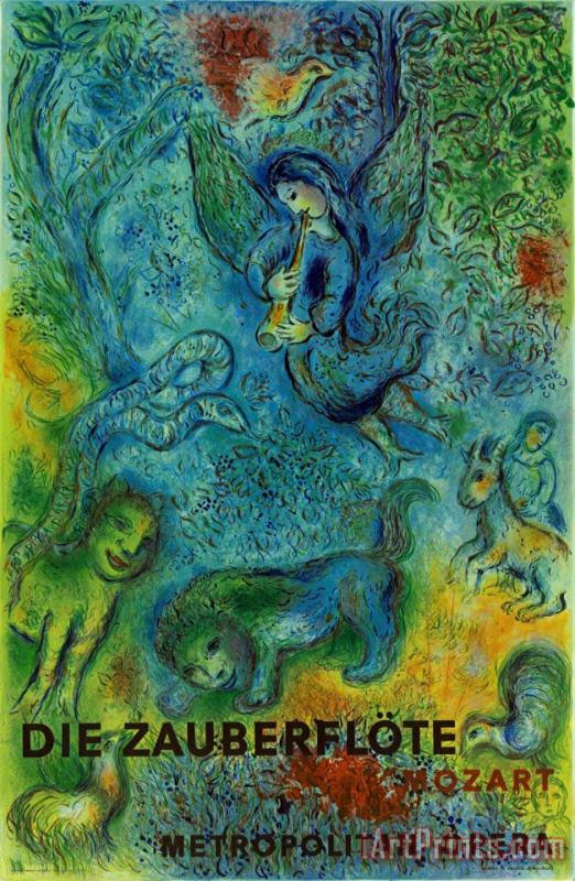 Zauberflote painting - Marc Chagall Zauberflote Art Print