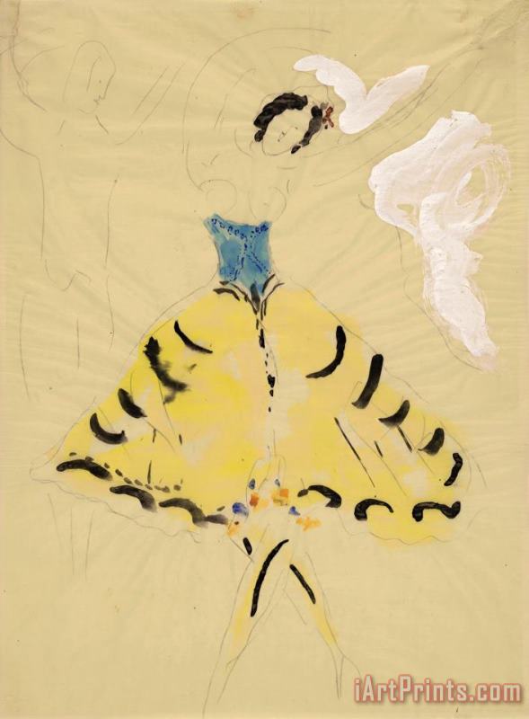 Zemphira, Costume Design for Aleko. (1942) painting - Marc Chagall Zemphira, Costume Design for Aleko. (1942) Art Print