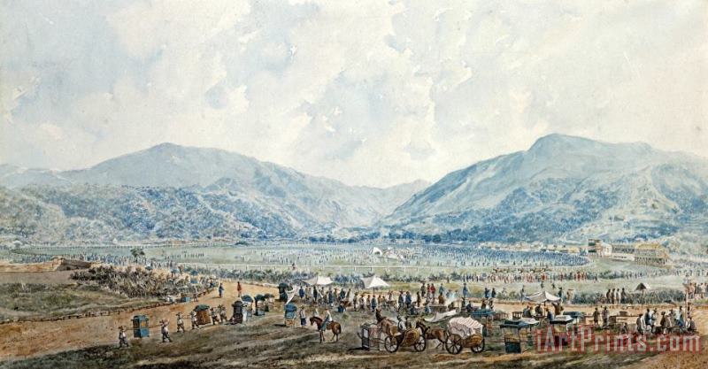 Marciano A. Baptista A View of Happy Valley Race Course, Hong Kong Art Painting