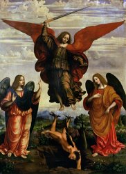 Marco DOggiono The Archangels triumphing over Lucifer