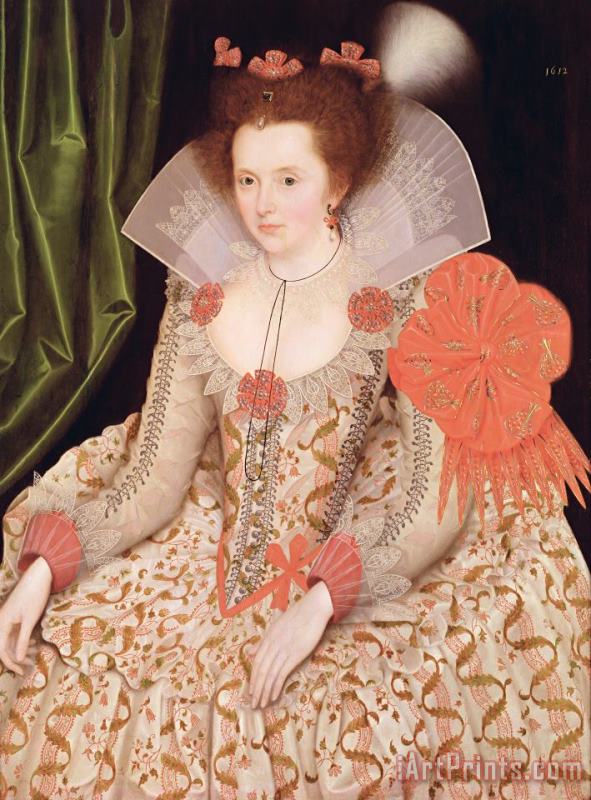 Marcus Gheeraerts Princess Elizabeth the daughter of King James I Art Print