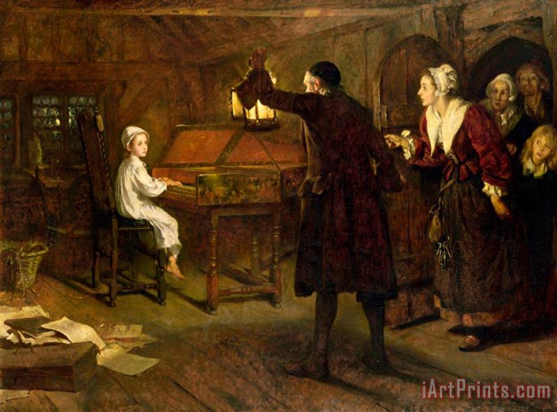 The Child Handel Discovered by his Parents painting - Margaret Isabel Dicksee The Child Handel Discovered by his Parents Art Print