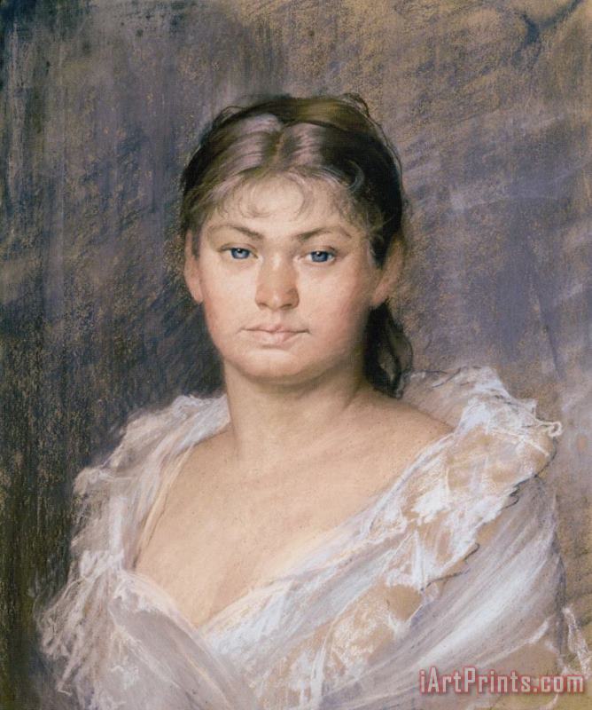 Portrait of Dina painting - Maria Konstantinowna Bashkirtseff Portrait of Dina Art Print