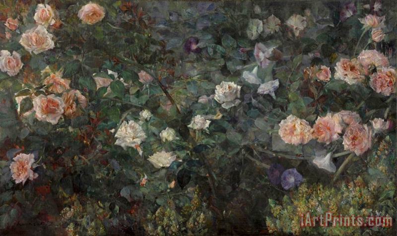 Rose Garden painting - Maria Oakey Dewing Rose Garden Art Print