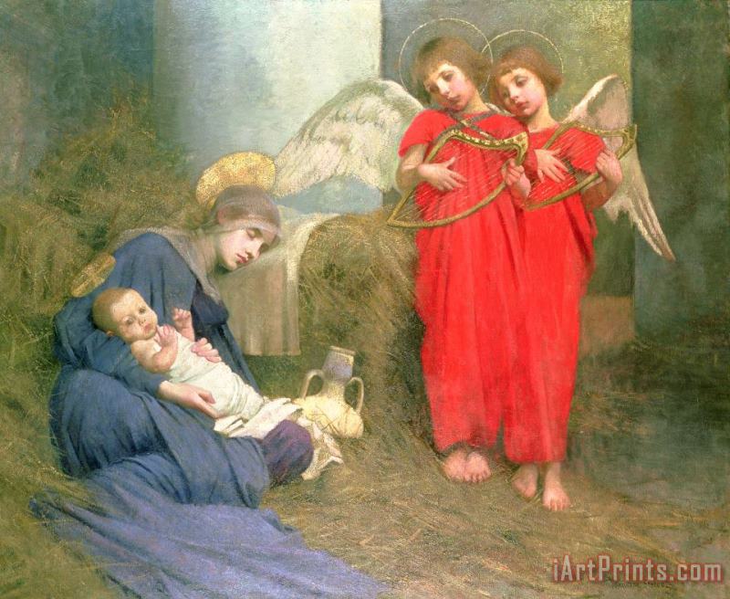 Angels Entertaining the Holy Child painting - Marianne Stokes Angels Entertaining the Holy Child Art Print