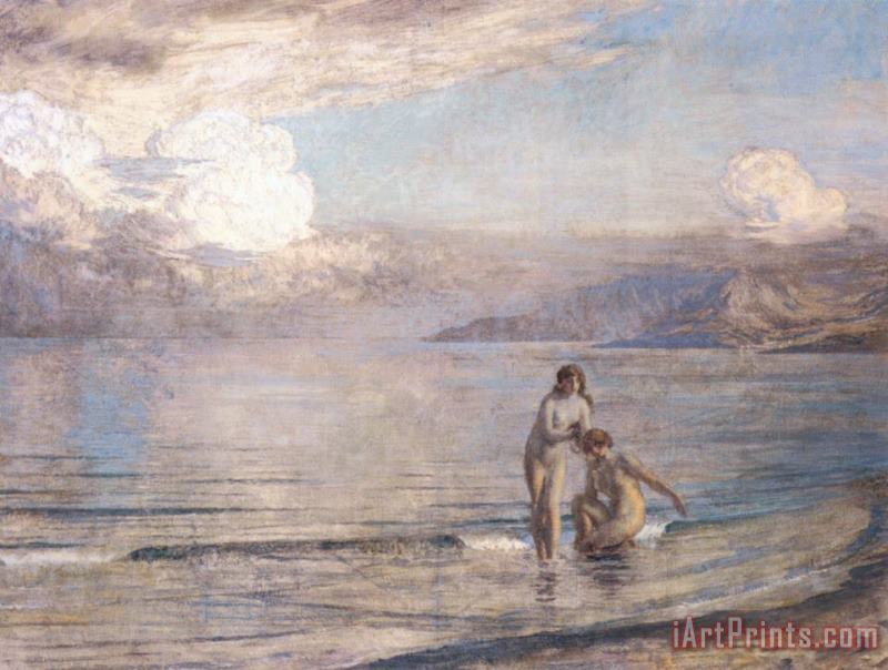 Bathers on The Beach painting - Marie Auguste Emile Rene Menard Bathers on The Beach Art Print