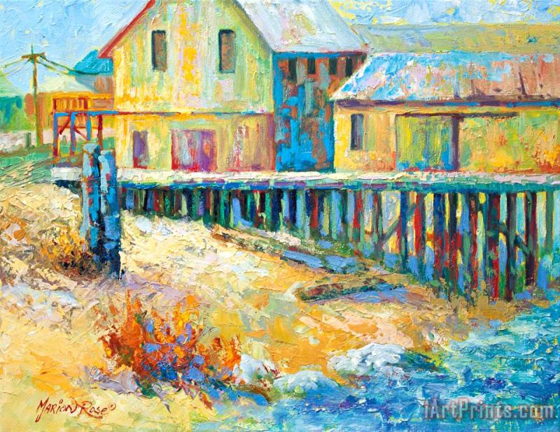 Alert Bay Cannery painting - Marion Rose Alert Bay Cannery Art Print
