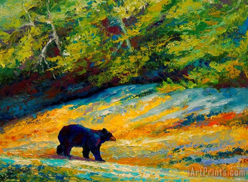Marion Rose Beach Lunch - Black Bear Art Painting