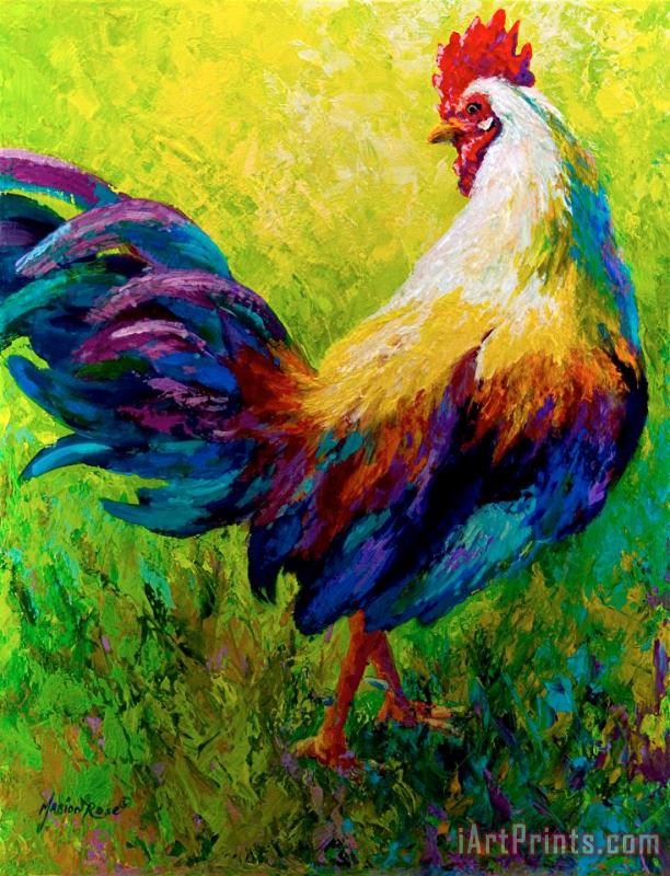 CEO Of The Ranch - Rooster painting - Marion Rose CEO Of The Ranch - Rooster Art Print