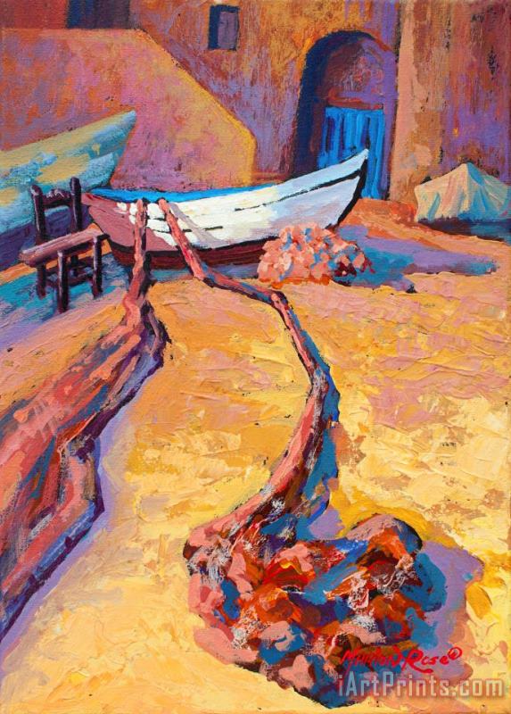 Marion Rose Drying The Nets Art Print