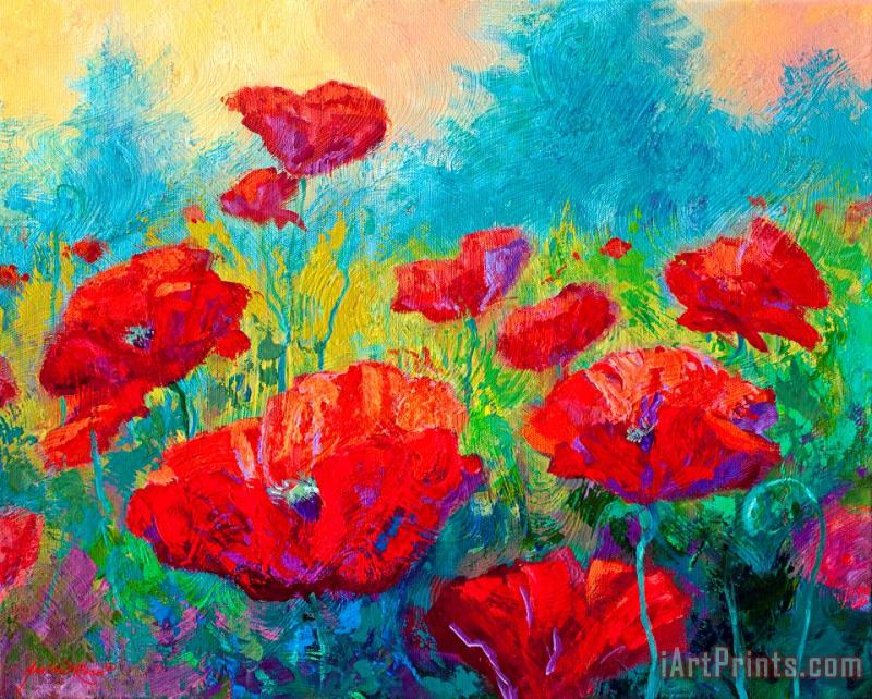 Field Of Red Poppies painting - Marion Rose Field Of Red Poppies Art Print