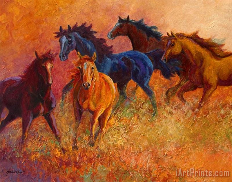 Free Range - Wild Horses painting - Marion Rose Free Range - Wild Horses Art Print