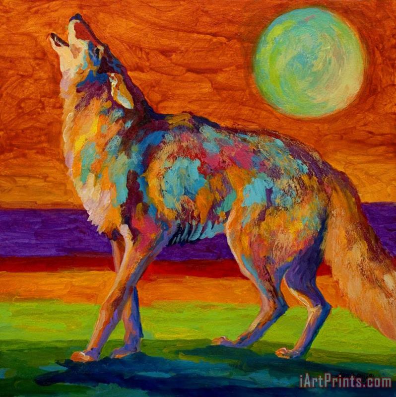 Marion Rose Moon Talk - Coyote Art Print