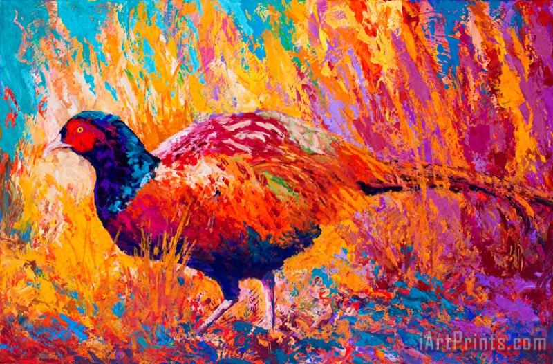 Marion Rose Secrets In The Grass - Pheasant Art Painting