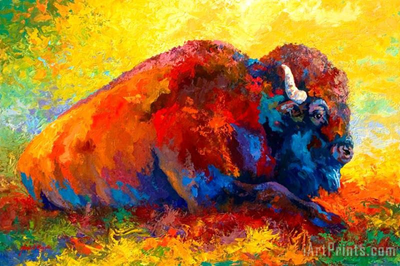 Marion Rose Spirit Brother - Bison Art Painting