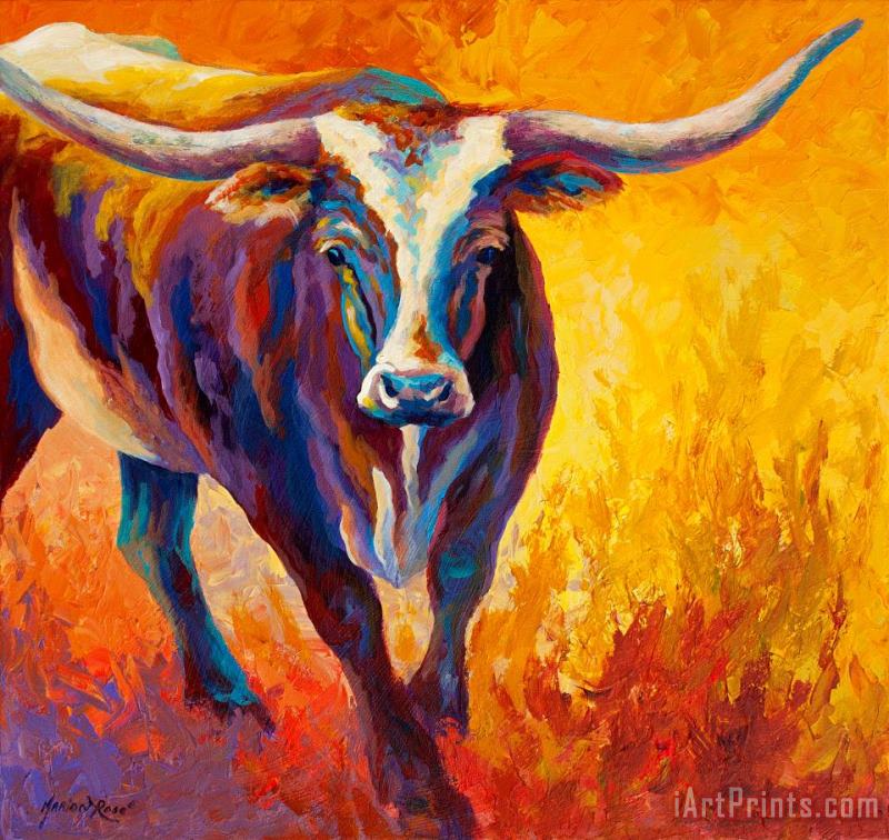 Marion Rose Stepping Out - Longhorn Art Print