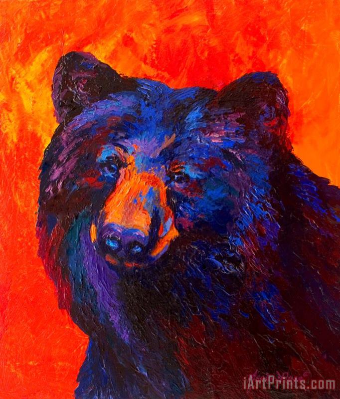 Thoughtful - Black Bear painting - Marion Rose Thoughtful - Black Bear Art Print