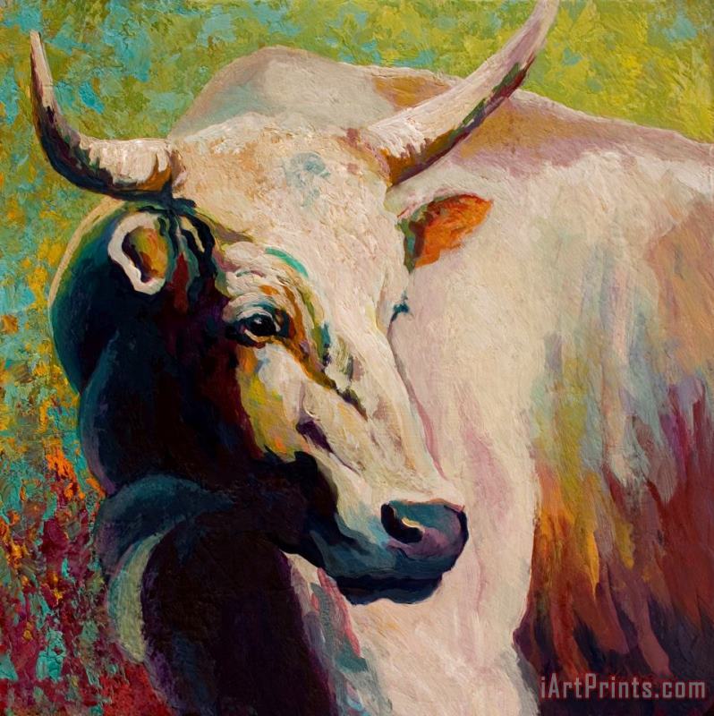 Marion Rose White Bull Portrait Art Print