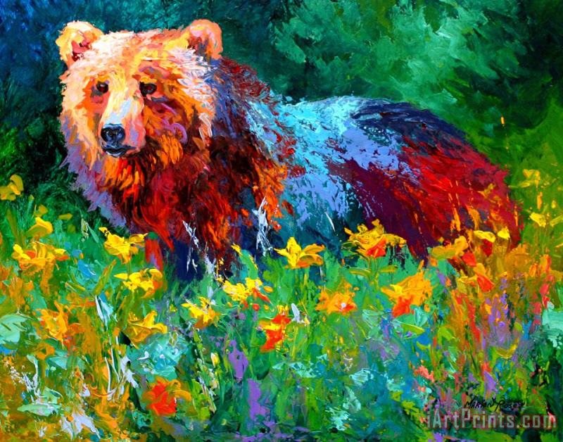 Wildflower Grizz II painting - Marion Rose Wildflower Grizz II Art Print