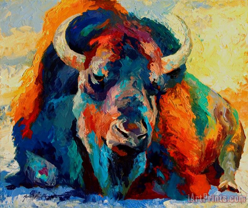 Marion Rose Winter Bison Art Painting