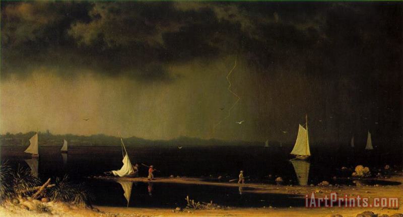 Thunder Storm on Narragansett Bay painting - Martin Johnson Heade Thunder Storm on Narragansett Bay Art Print