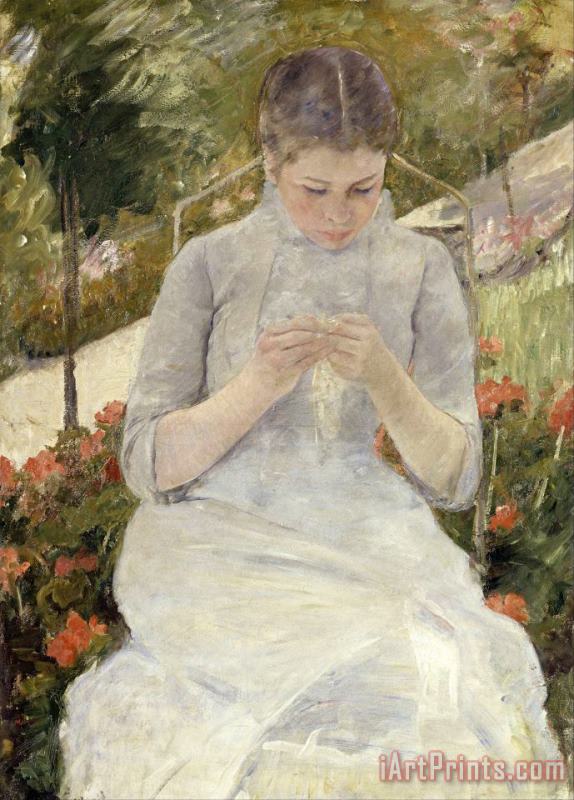 Girl in The Garden painting - Mary Cassatt Girl in The Garden Art Print