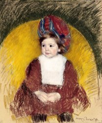 Mary Cassatt Margot in a Dark Red Costume