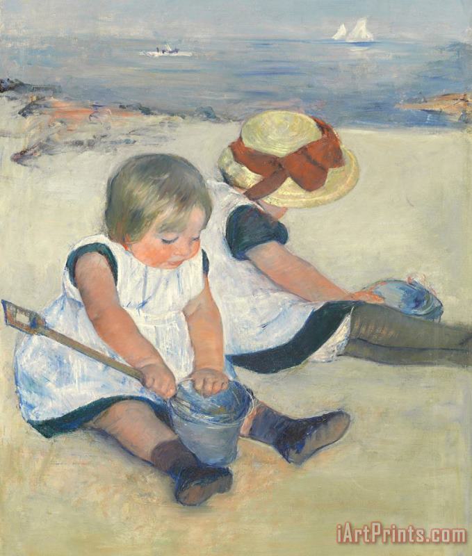 Mary Stevenson Cassatt Children Playing On The Beach Art Print