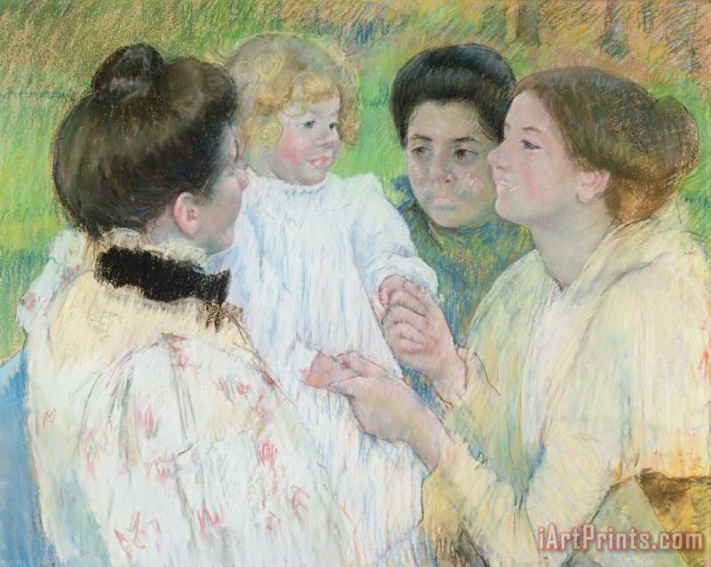 Mary Stevenson Cassatt Women Admiring a Child Art Painting