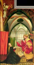 Matthias Grunewald The Annunciation From The Isenheim Altarpiece, Left Hand Wing