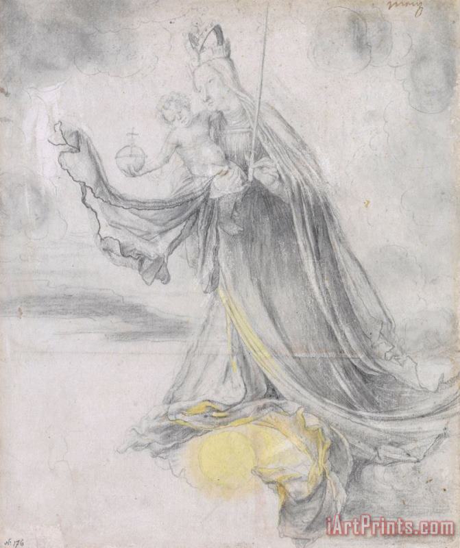 Matthias Grunewald Virgin And Child in The Clouds Art Print