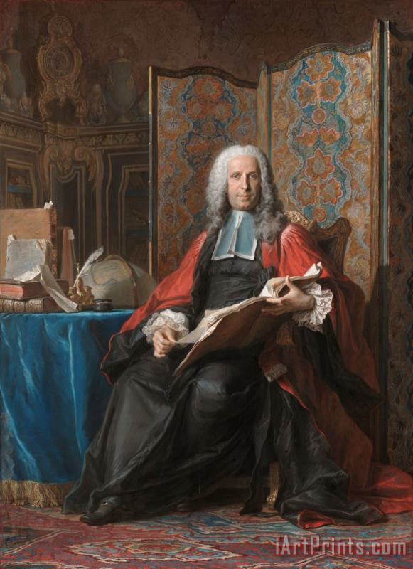 Maurice-quentin De La Tour Portrait of Gabriel Bernard De Rieux Art Painting