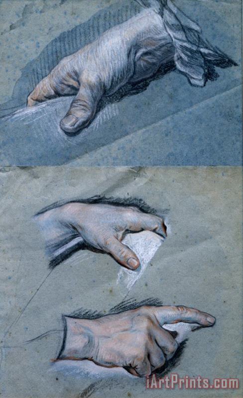 Maurice-Quentin de La Tour Study of The Hands of a Man Art Print