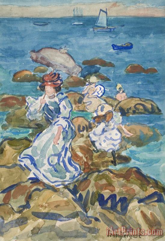 Blue Sea Classic painting - Maurice Brazil Prendergast Blue Sea Classic Art Print